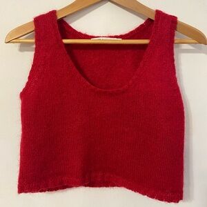 Vintage Club Monaco Red Knit Crop Tank